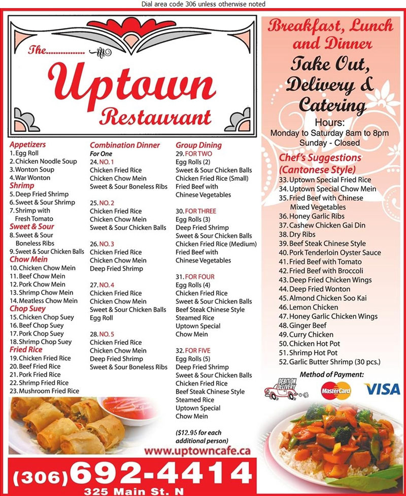 Uptown Cafe Menu